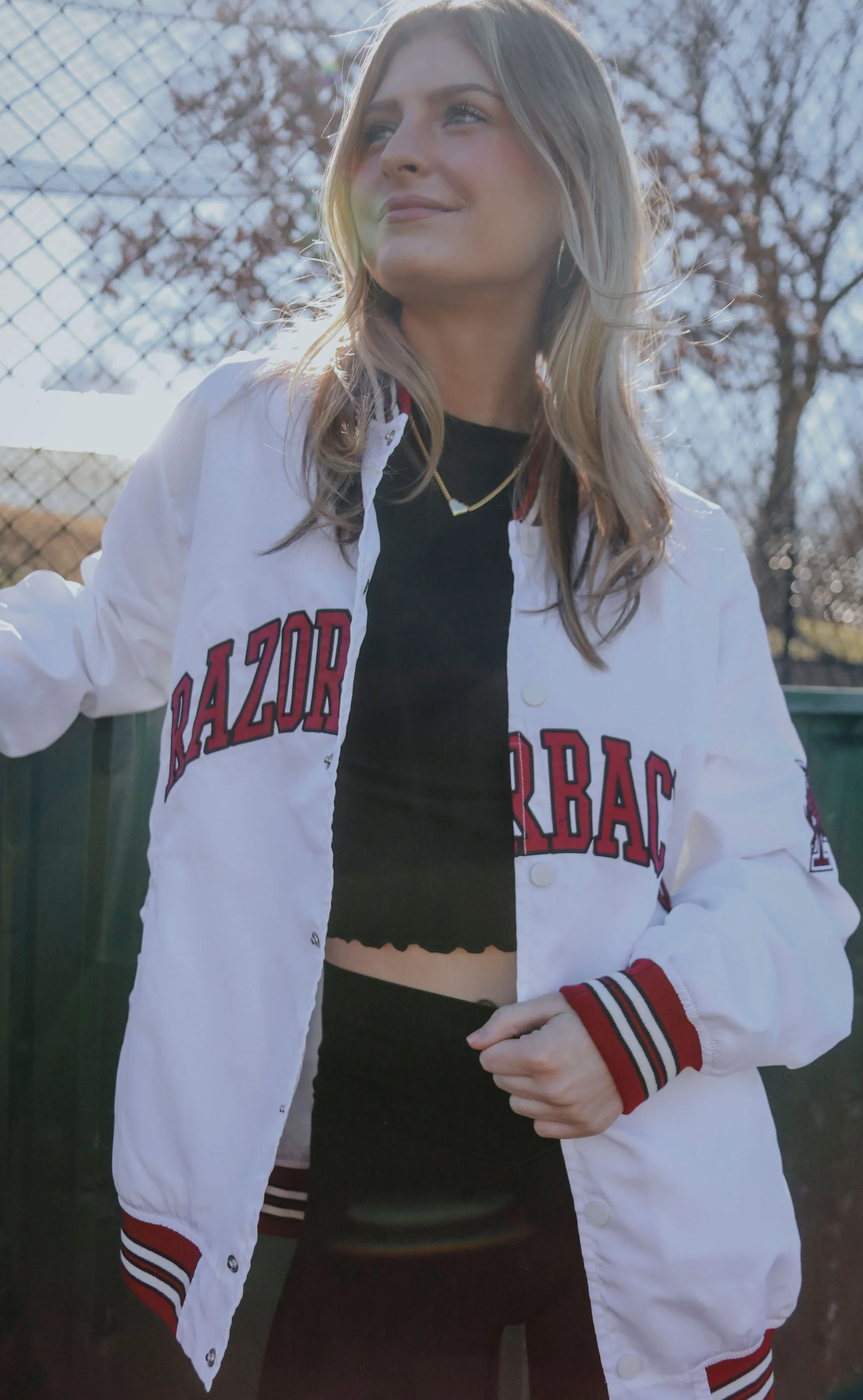 arkansas bomber jacket - white - Image 3