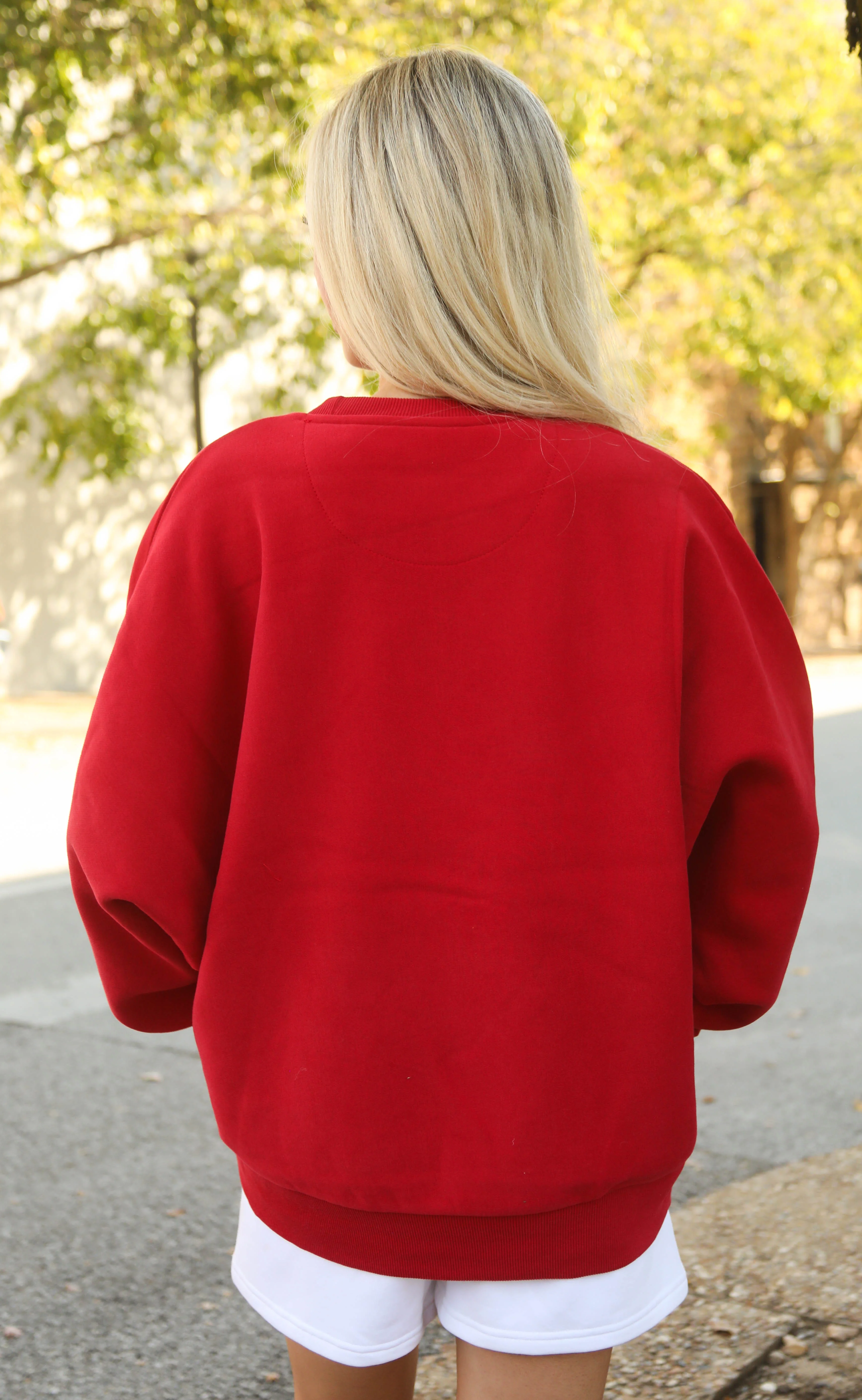 fan favorite arkansas razorbacks oversized sweatshirt - crimson - Image 3