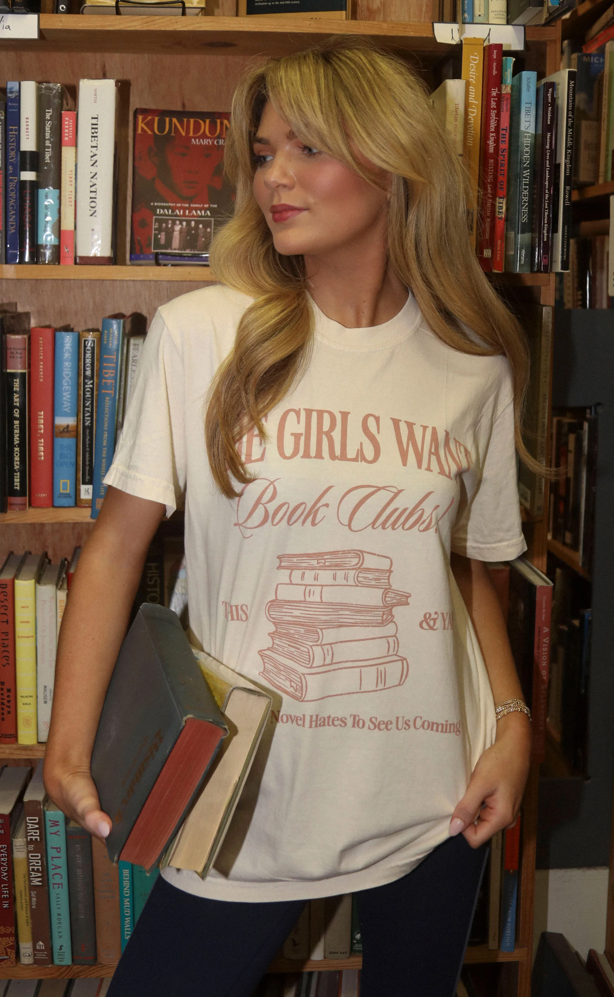 friday + saturday x jo johnson overby: girls want books t shirt - Image 6
