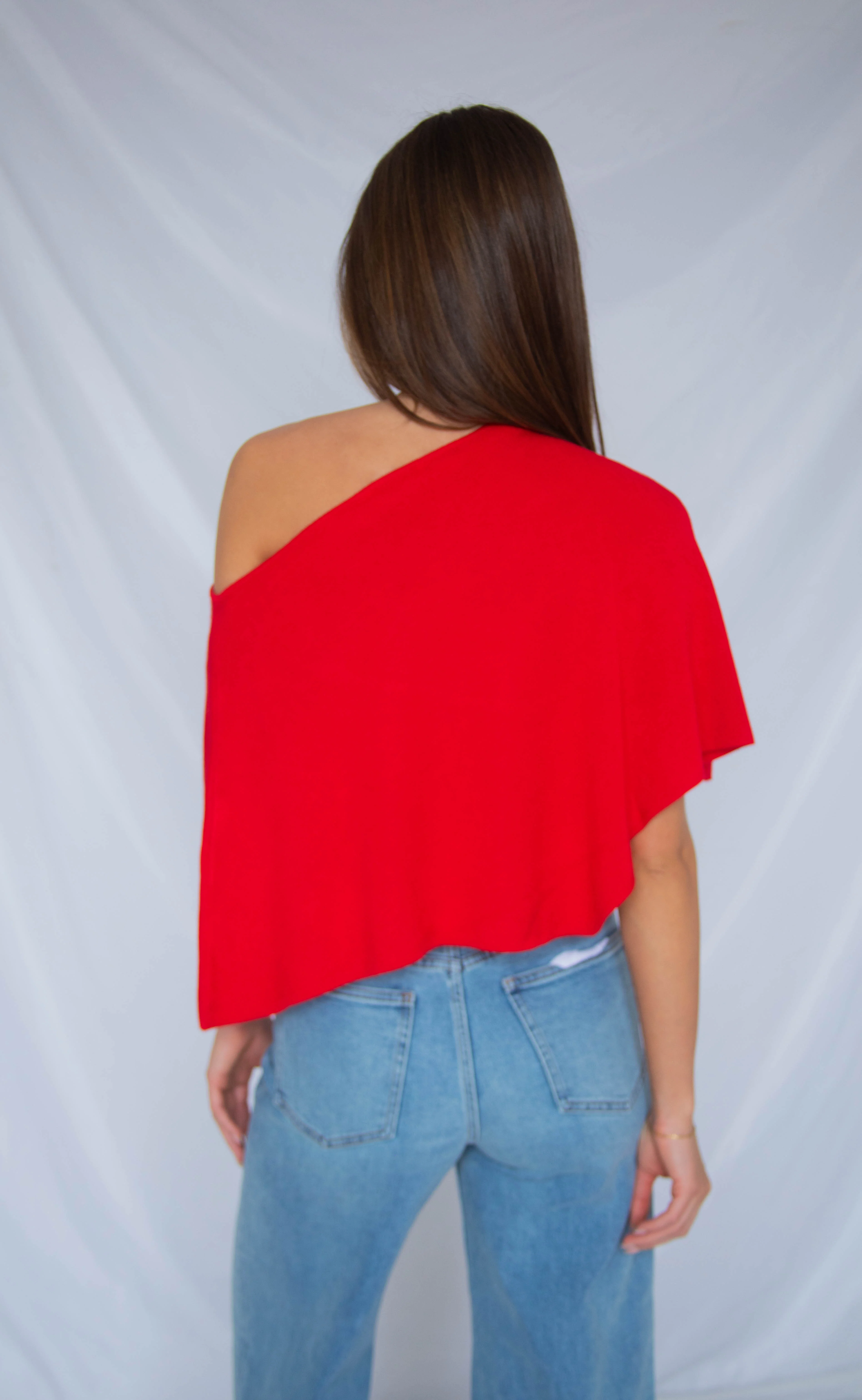 seeing red poncho knit top - Image 3