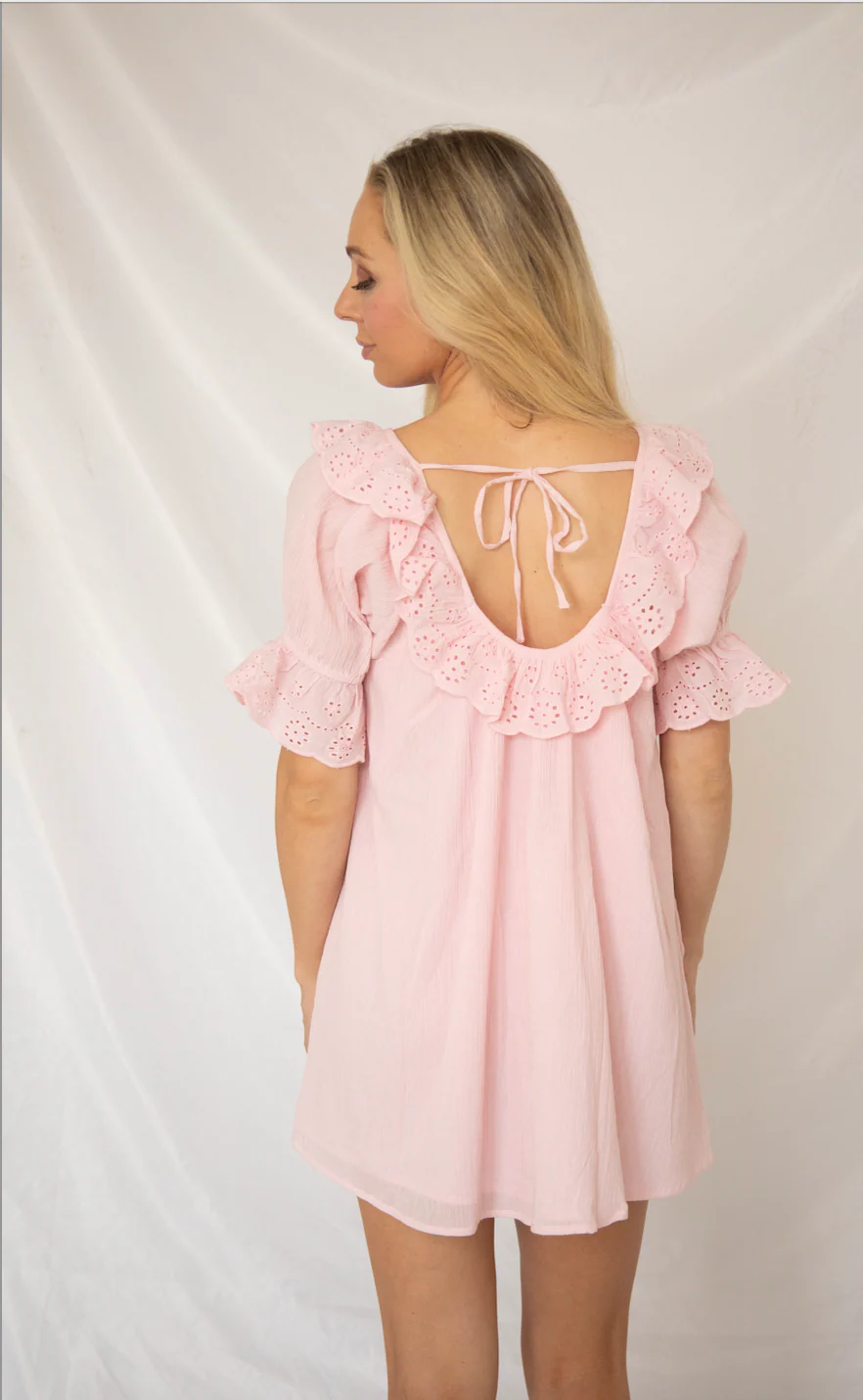 show me your mumu: toulouse dress - pink eyelet - Image 3
